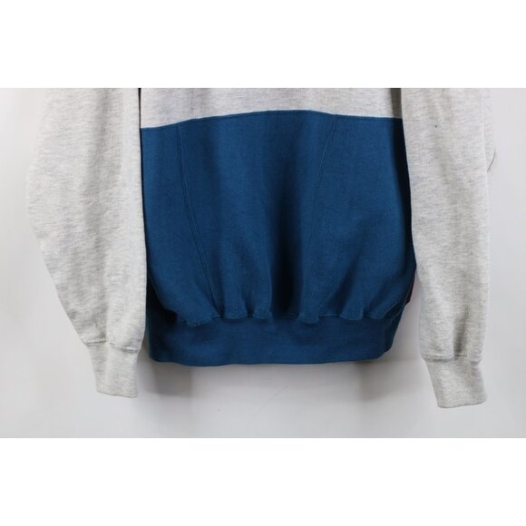 Vintage 90s Streetwear Mens Large Panel Color Block Collared Pullover Sweatshirt - Picture 3 of 13